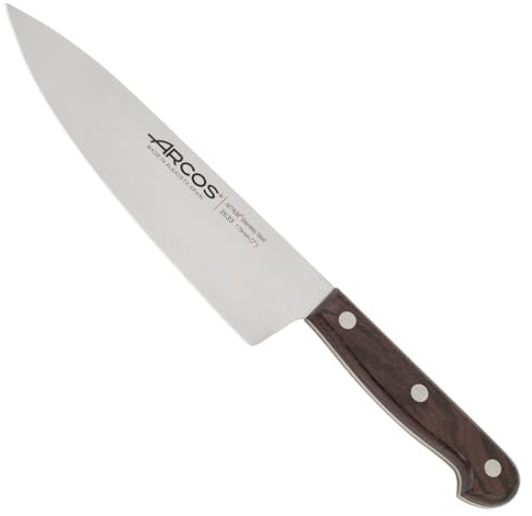 Arcos Serie Atlantico - Cuchillo Cocinero - Hoja de Acero Inoxidable de 175 mm - Mango de madera Palisandro color marrón | Mango de madera palisandro. Serie Atlántico. Color marrón.
