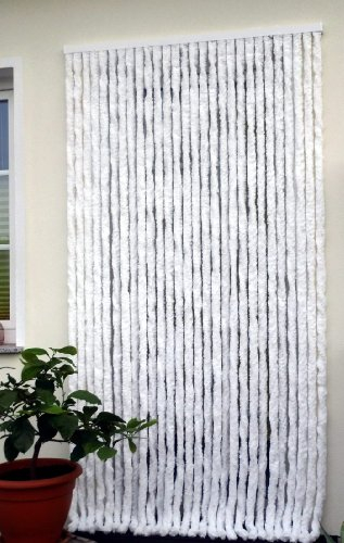 Türvorhang Flauschvorhang Insektenschutz Chenille 100x200 (BxH) uniweiss