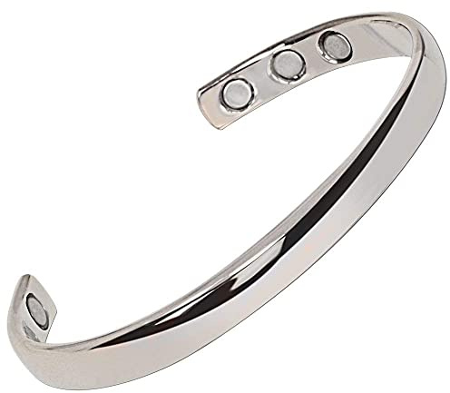 MnB Magnetiskt koppar magnetiskt armband med silverfinish för män och kvinnor – extra starka magneter