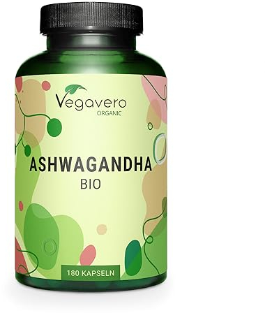Ashwagandha Bio | Hochdosiert: 2.010mg pro Tag | Original Schlafbeere aus Indien | Withanolide | 180 Kapseln | Laborgeprüft | Vegan - Ohne Zusatzstoffe | Deutsche Produktion Vegavero