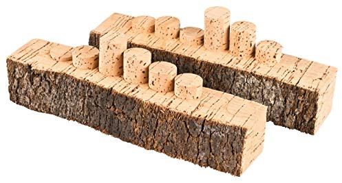 Ausgestanzte Weinkorken aus der Korkrinde | Dickes Rindenstück aus Kork mit 8 hochwertigen Naturkorken als Wein Korken | als Dekoration und Hingucker | Naturkork aus Portugal