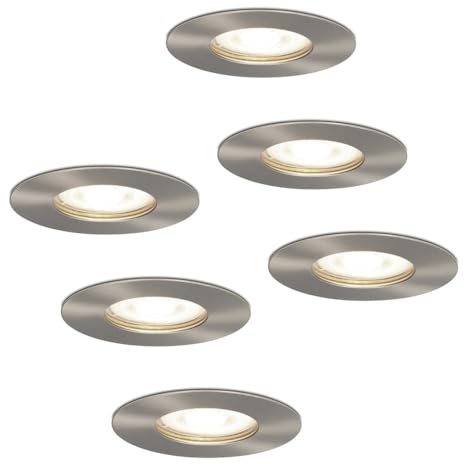 HOFTRONIC - 6er LED Einbaustrahler 230V Edelstahl IP64 Wasserdicht GU10 Dimmbar 4000K Neutralweiß 6x4W 6x345 Lumen Bad Einbauleuchte Einbauspot Einbauleuchte für innenbereich und Außenbereich