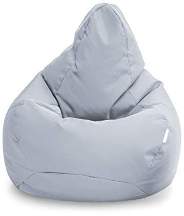 Loft 25 Sitzsack Sitzkissen mit Füllung | Gaming sitzsäcke 80 x 75 cm Indoor & Outdoor Beanbag | Geeignet für Kinder Innen- & Außenbereich Kinderzimmer Wohnzimmer | Wetterfest (Grey, Sitzsack)