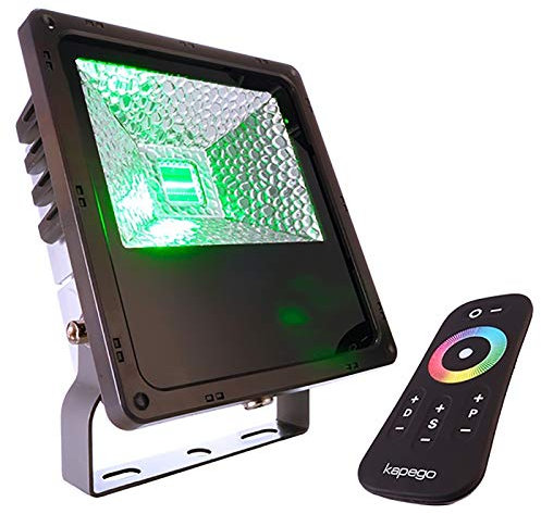 Planetitaly Flood - Foco LED de 30 W, proyector RGB multicolor regulable IP65, luz exterior para fachadas, árboles, jardines, letreros, tablas, mando a distancia, 230 V