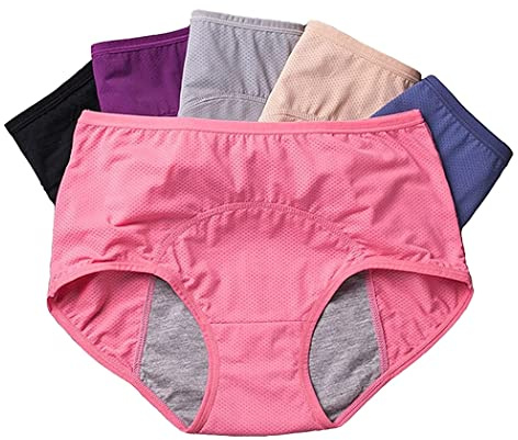 unhg sous-Vêtements pour Femmes, Anti-Fuites Culotte Menstruelle pour Filles, Respirant, À l'aise, Grande Taille, Lot De 6,A,8XL