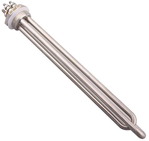 DERNORD 1 Zoll DN25 Heizelement Doppel U Typ Elektrische Brauwasserbereiter BSP 33.25mm Gewinde Edelstahl Flansch 240V 2400W