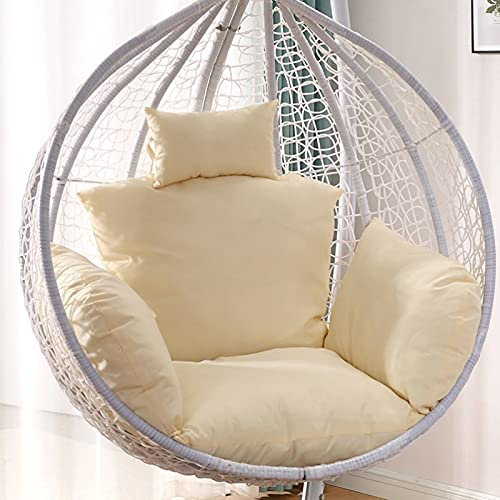Exquisites Hängekorb-Stuhlkissen, Hängekorb-Stuhlkissen mit Bändern, Hängekorb-Stuhlkissen im Freien, Hänge-Ei-Hängematten-Stuhlpolster, Schaukel-Hängekorb-Sitzkissen, für Zuhause, ohne Stuhl