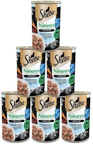 Sheba Katzenfutter Nassfutter Nature's Collection in Pastete mit Weißfisch garniert mit Süsskartoffel und grünen Bohnen Feine Vielfalt 6 Dosen (6 x 400g)