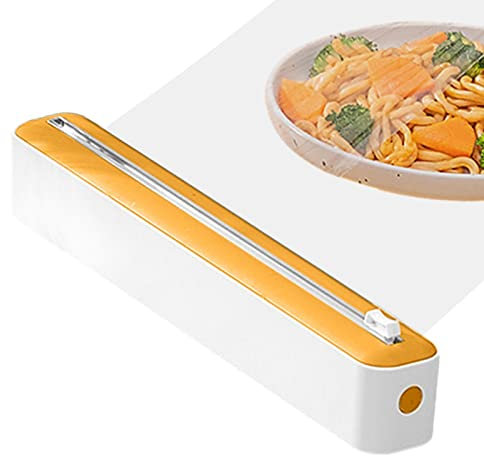 Dispenser per Pellicola e Alluminio con Taglierina Scorrevole - Porta Rotoli per Cucina - Scatola Taglierina per Involucri Saran e Alluminio