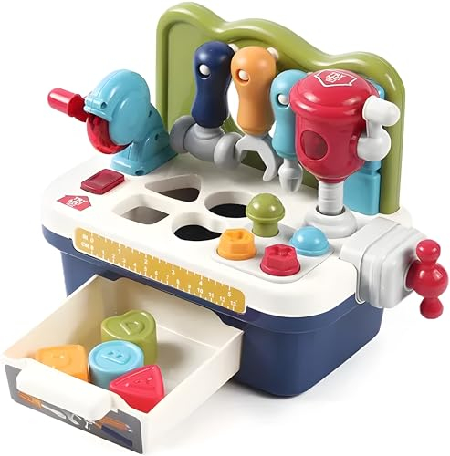 Kadii Werkbank für Kinder ab 1 Jahr Motorikspielzeug Spielzeug mit Simulierendem Klang, Lichter Aktivität Lernspielzeug