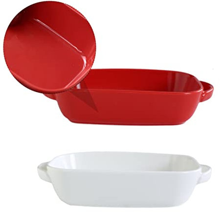 Zerodeko 2St Keramik-Kuchenpfanne gebackener Reisteller ovales Backblech Grillpfanne für Backofen Bratpfanne Backform Backblech für die Küche Gratinplatte Brot Kuchenform Dessertteller Käse