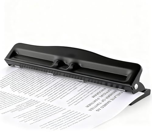 Paper Hole Punch 4 Hole Adjustable Punch, Manual Hole Puncher for, 10 Sheets Easy Punch Hole Puncher, 11.4 x 2.6 x 2.2in Portable Universal Paper Punching Machines for