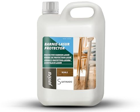 JOVIRA PINTURAS Lack-Lasur Satinierter Schutzlack auf Wasserbasis. Dekoriert und schützt Holz. (2 Liter, Eiche)