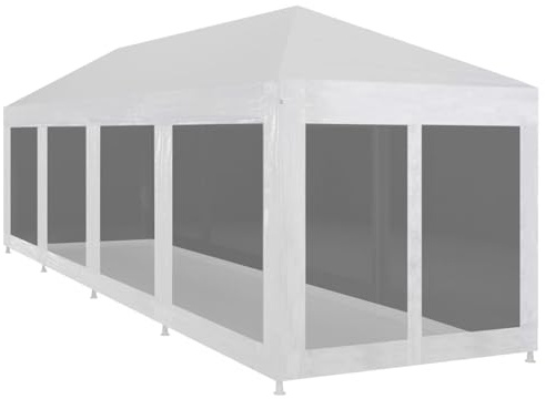 Gecheer Tenda per Feste con 10 Pareti in Rete 12x3 m,Tendone per Feste,Tenda per Feste,Gazebo,Gazebo da Giardino Esterno, Gazebo Pieghevole da Giardino