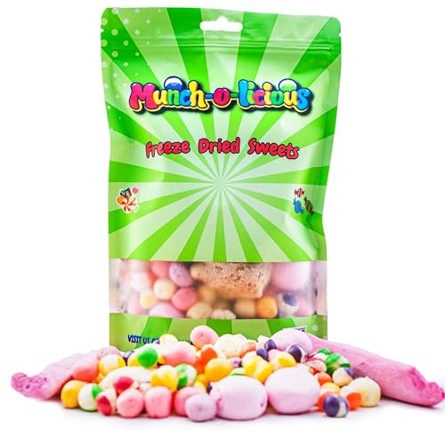 Munch-o-licious Freeze Dried Sweets -Sweet Vegan & Halal Pick and Mix Sweets - Perfect TikTok Gift - Fun Christmas Treat - Sweet Lovers (Huge Bag, 250, gram)