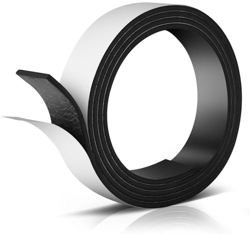 Romon Nastro Magnetico Autoadesivo, 1 M Rotolo Di Nastro Magnetico Strisce Magnetiche Con Forte Supporto Autoadesivo, Facile Da Tagliare e Attaccare Su Superfici Piane, Nastro Magnetico Per Zanzariera