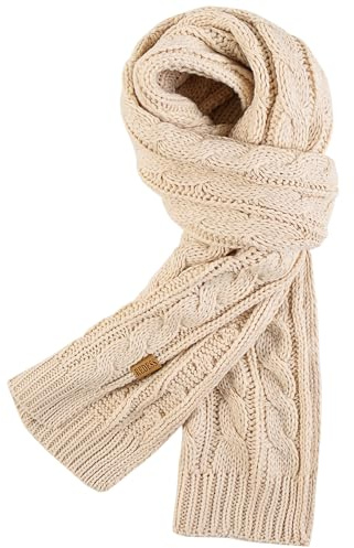 REDESS Bufanda de punto grande para mujer, cálida y larga, de lana de cachemira, gruesa para invierno, bufanda gruesa para mujer, Blanco, Talla única