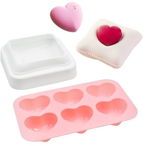 Molde de silicona en forma de corazón, molde para cubitos de hielo,Pastel de jabón de chocolate para mujeres y niños, forma pequeña de corazón, molde de vela DIY en forma de corazón, moldes de resina