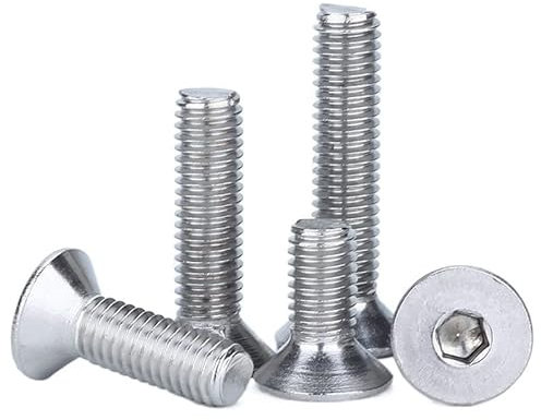 5/20/50 Stück M2 M2,5 M5 M10 Länge 3–50 mm 304 Edelstahl Innensechskant Senkkopfschraube Flachkopfschrauben(18mm,M2 50pcs)