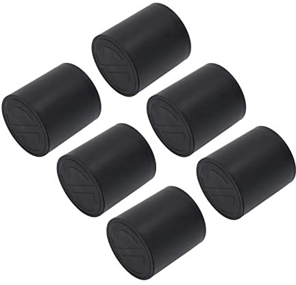 RASTKY 6 Piece Bed Riser, 6PCS Furniture Leg Extender Plastic Round 4in Rise 4 Inch Height Cylindrical Able Black Risers for Sofa Raised Blocks Table
