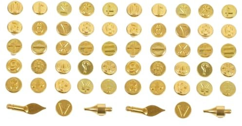 Operitacx 2 Ensembles D'outils De Pyrogravure Artisanat Pointe Brûlante Pâte Torche Stylo Thermique Stylo De Marquage à Chaud Stylo à Souder Outil De Gravure Métal Golden