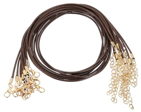 QUARKZMAN Filo Per Collana Cerato 45cmx⌀1,5mm Marrone 20Pz | All'ingrosso, Con Chiusura Per Ciondoli, Bracciali, Collane, Accessori Per Creazione Gioielli