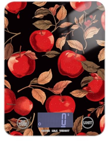 Bilancia rossa per preparare i pasti, 5 kg/5 g, per cucina con 4 unità per cuocere caffè espresso (batterie non incluse)