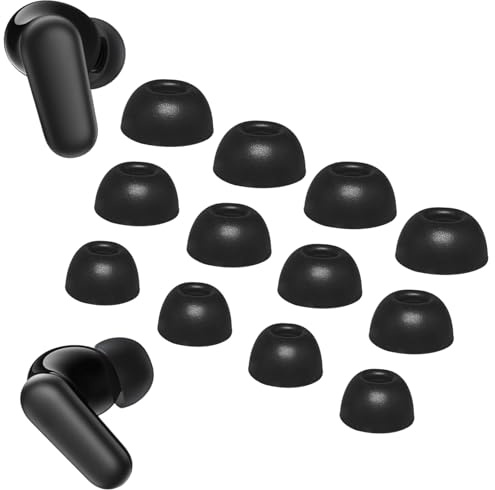 Aiivioll 6 Pairs Soundcore P30i Ear Tips Compatible with Anker Soundcore P30i Replacement S/M/L 3 Size Soft Rubber Silicone Flexible Eartips Earplug Gel Skin Cover Fit in Case Accessories - Black