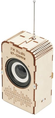 FM-Radio Byggsats - Pedagogisk Trä Radiokit | Bärbar Ljudutrustning för Barn, Ungdomar, Vuxna, Pojkar, Flickor, Byggande, Bil, Familj, Vänner och Födelsedagar