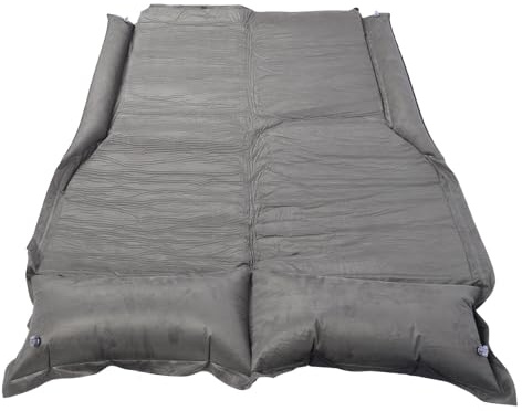 Luocute Uppgraderad SUV -Luftmadrass, 5 Cm Tjocklek Chockreduktion Bil Camping för Mitten Stor SUV Minivan Lastbil, Camping Säng Sammet Lätt Bil Luftmadrass med Sidovingar (Askgrå)