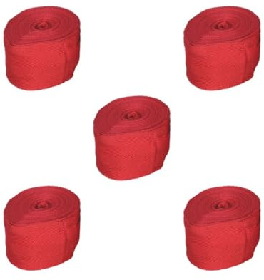 Juego de 5 muñequeras de boxeo para adultos y niños, para taekwondo, muay thai, kickboxing, color rojo, 5 m