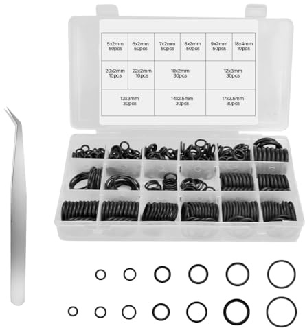 OLRWSLG 430 Pcs Rubber O-Rings Gasket Kit, 13 Sizes Rubber Washer Seals Assorted Electrical Gasket Rings Nitrile Pressure Washers Gaskets Ring Set Sealing Washer for Plumbing Automotive Sealing Repair