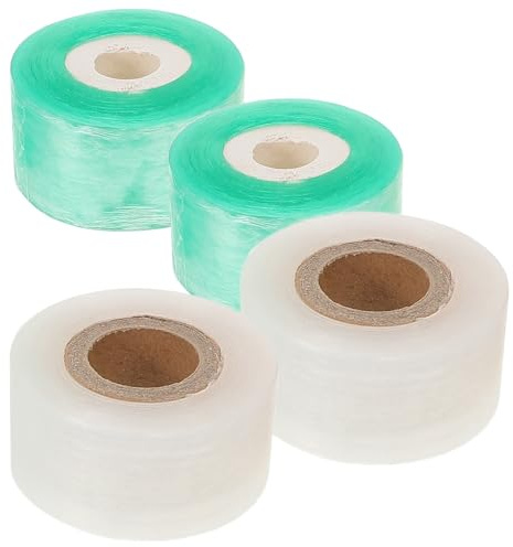 TOVINANNA 4 Rollen Veredelungsband aus Witterungsbeständigem PVC Dehnbares Pflanzenreparaturband für Obstbäume und Blumen Selbstklebendes Gartenband zum Veredeln und Pfropfen für