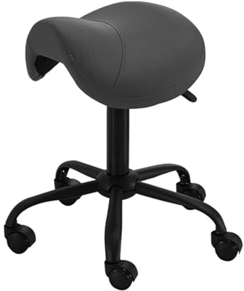 Generico Sedia A Sella Ergonomica,Sgabello Da Bar In Spugna Ad Alta Densità,Sgabello Girevole Con Rotazione A 360°,Altezza Regolabile,Capacità Di Peso: 550 Libbre(Black)