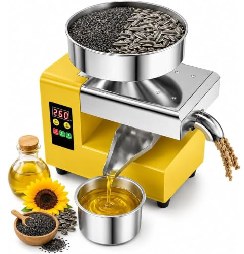 820w/1100w Automatisk Oljepress, Kommersiell NöT- Och FröNoljekvarn, Kall- Och Varmpress I Rostfritt StåL, FöR SpannmåL, Kryddor, KaffeböNor, Majs, Kinesiska öRter R8S