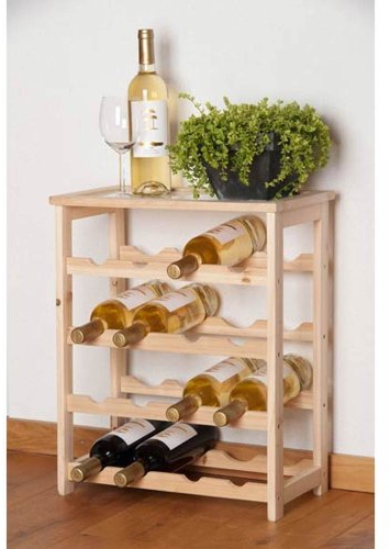 Unbekannt Weinregal Holz ausreichend für 16 Flaschen 46 x 23 x 55 cm, Natur (1 Stück)