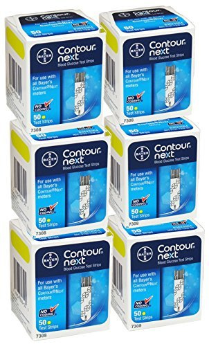 Bayer Contour Next Blood Glucose Test Strips 50 count, Pack of 6 by Contour-Next