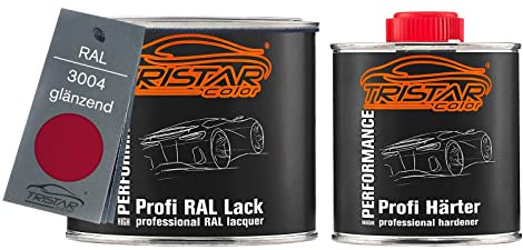 TRISTARcolor RAL 3004 Purpurrot Peinture automobile 2K brillante 0,75 litre/pot de 750 ml, durcisseur inclus