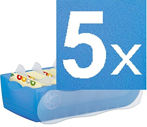 HAN 998 Lernkartei CROCO - die Profibox, genial einfach Vokabeln lernen, DIN A8 (5er Set | transluzent-blau)
