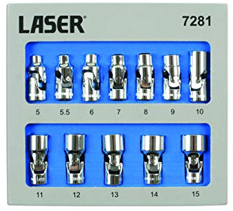 Laser 7281 Universal Joint Socket Set 1/4 D 12Pc