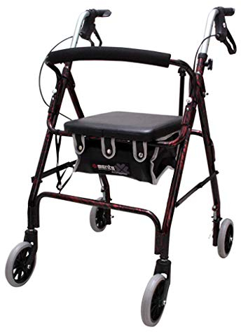 Lattice Gehgestell Allrad-Rollator Rollator Mit RüCkenstüTze Und Sitz, Rollator Leichtgewicht-Aluminium-Klapp-Rollator, HöHenverstellbare Arme