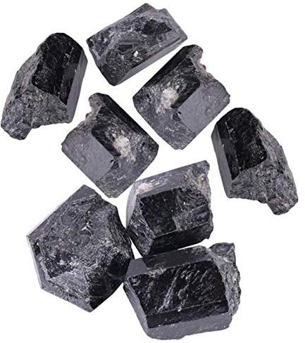 Tnfeeon 1 STK. Natürlicher Schwarzer Quarzkristall Turmalin Rough Rock Mineral Heilstein Dekor Dekor Handwerk