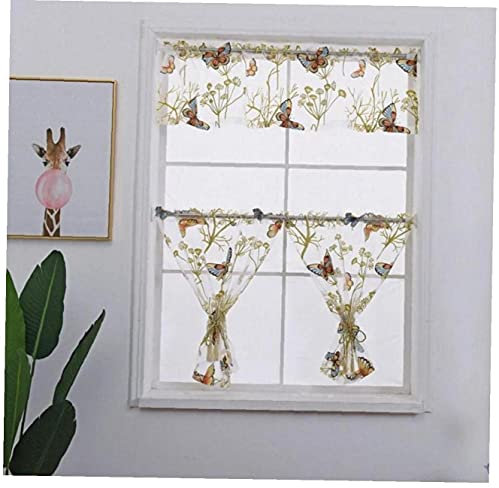 TOSSPER 3pcs / Set Sheer Valance Vorhänge, Gardinen Kurzhalbfenstervorhänge Tier Vorhänge Für Küche Badezimmer Wohnzimmer