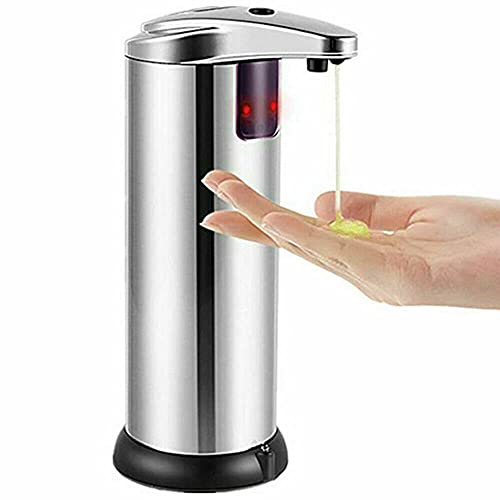 Dispenser automatico per sapone da 250 ml, con sensore di movimento a infrarossi, senza contatto, disinfettante, dispenser per sapone per le mani per bagno, cucina, hotel