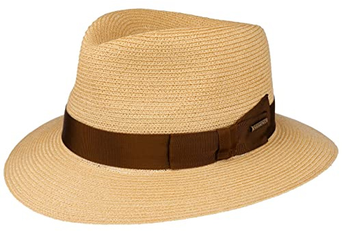 Stetson Uni Hemp Traveller Strohhut Damen Herren Hut aus 100% Hanf Made in Italy Reisehut UV-Schutz 40+ Frühling Sommer Natur XXL (62-63 cm)