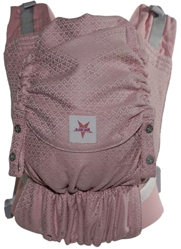 KOKADI Babytrage Flip Heart2Heart Unisize – Ergonomisch, sicher & anpassbar, handgefertigt aus 100% Bio-Baumwolle – Ab Geburt bis 15 kg, einfach anzulegen, ideal für den täglichen Gebrauch – Rosé