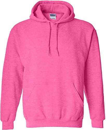 Gildan Mens Heavy Blend Hooded Sweatshirt, Azalea, Large
