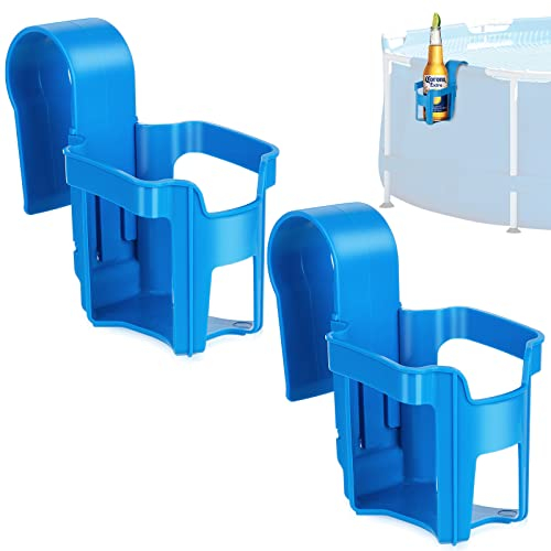 Pool Getränkehalter, Becherhalter Poolzubehör für Frame Pool Stahlrahmenbecken, Schwimmbad Flaschenhalter Pool Zubehör für Aufstellpool um Getränke Sonnenbrille zu Platzieren (2 Stück)