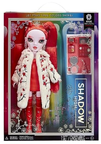 Rainbow High Shadow High Serie 3 - Rosie Redwood - Rote Modepuppe - Modisches Outfit, Extra-Langes Haar und mehr als 10 Bunte Spielaccessoires - Ideal für Kinder von 4-12 Jahren und Sammler