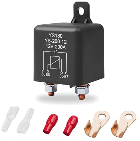 CGEAMDY Split Charge Relay Kit 12v 200A, Universal Laderelais Schalter, Hochleistungs Split Charge EIN/AUS Schalterrelais Auto Boot, Relais Batterie Trennrelais für Auto